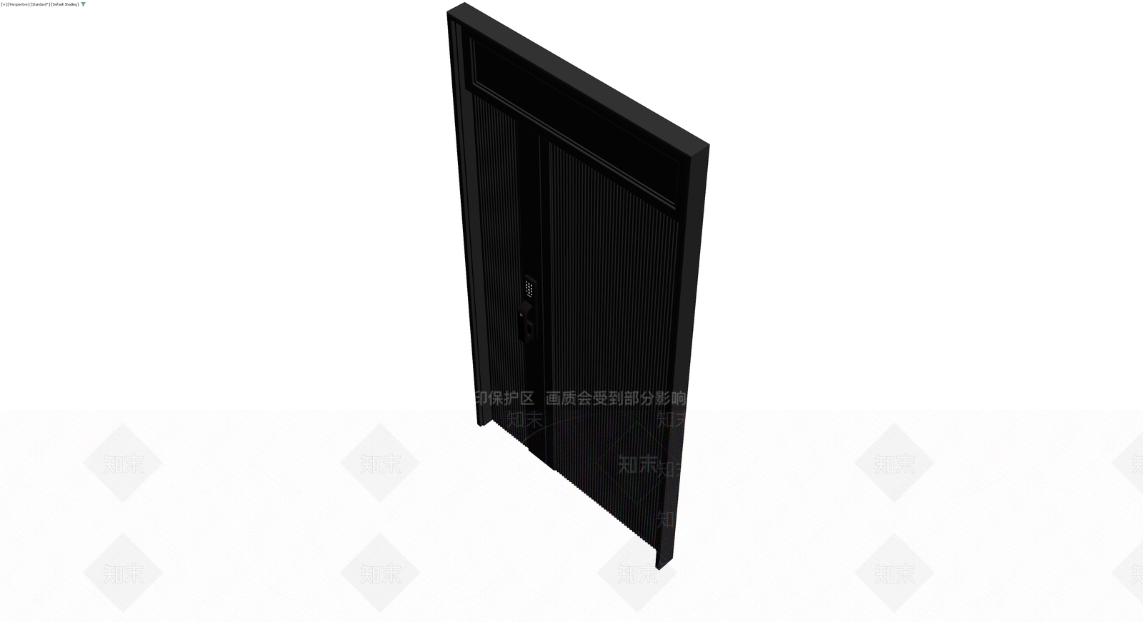 黑色竖纹智能防盗门3D模型下载【ID:1229886958】