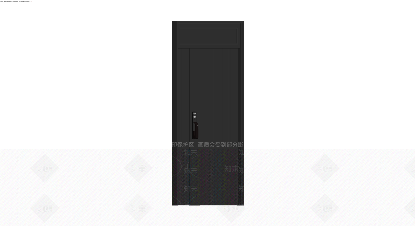 黑色竖纹智能防盗门3D模型下载【ID:1229886958】