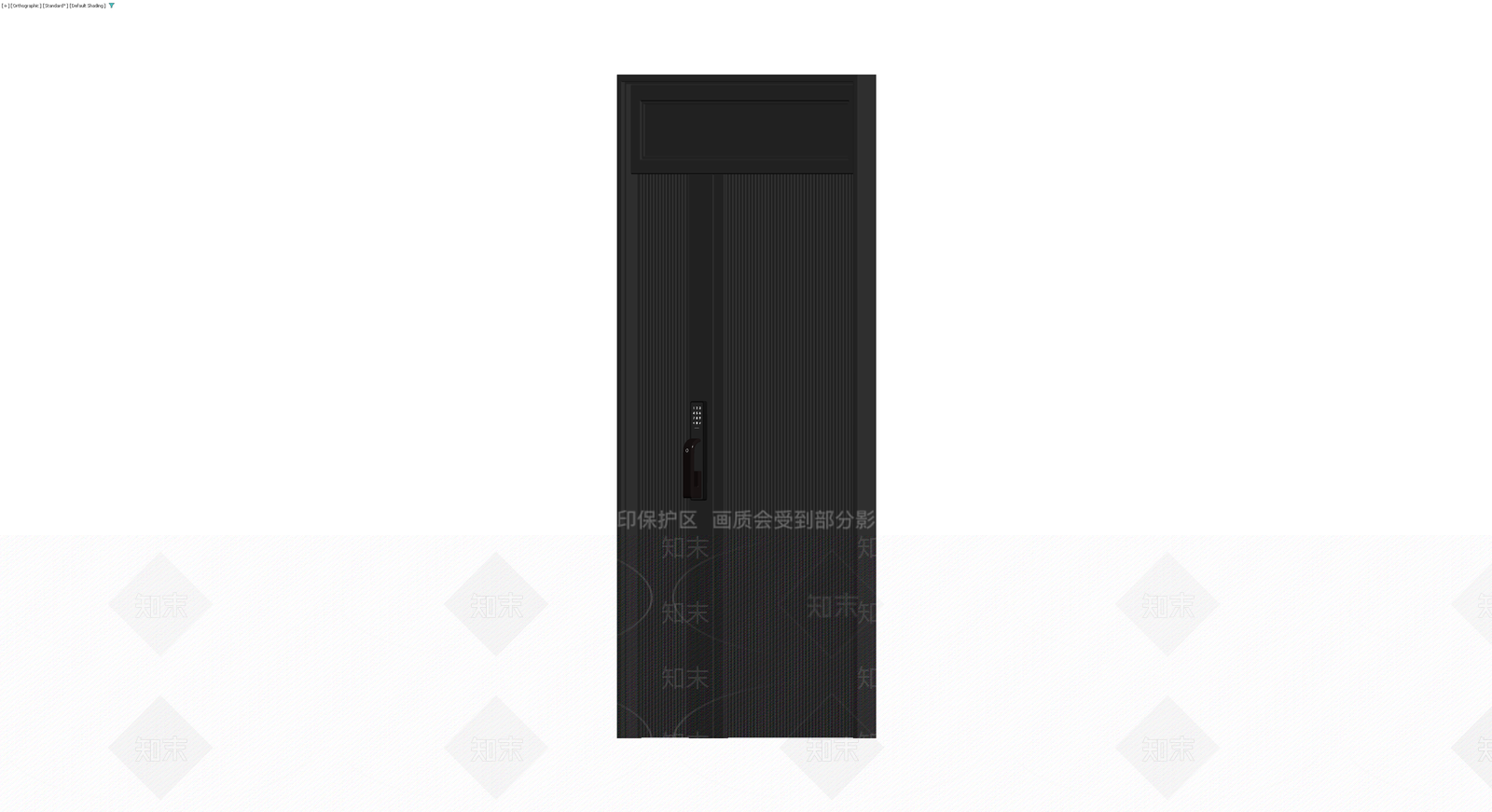 黑色竖纹智能防盗门3D模型下载【ID:1229886958】