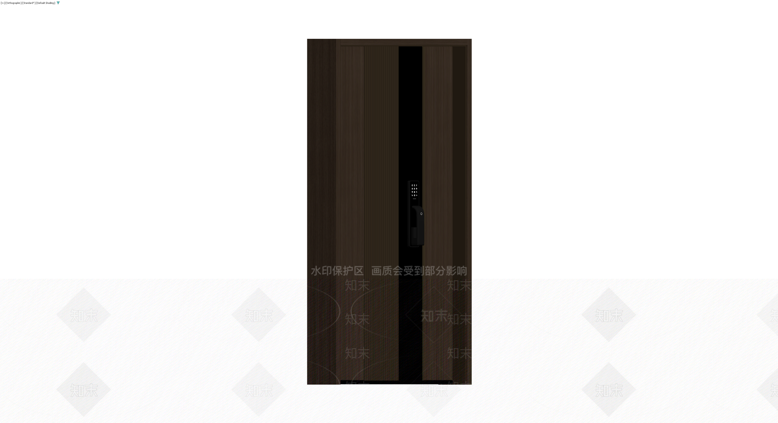 深色木纹智能防盗门3D模型下载【ID:1230659230】