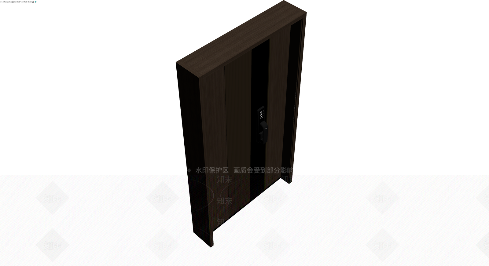 深色木纹智能防盗门3D模型下载【ID:1230659230】