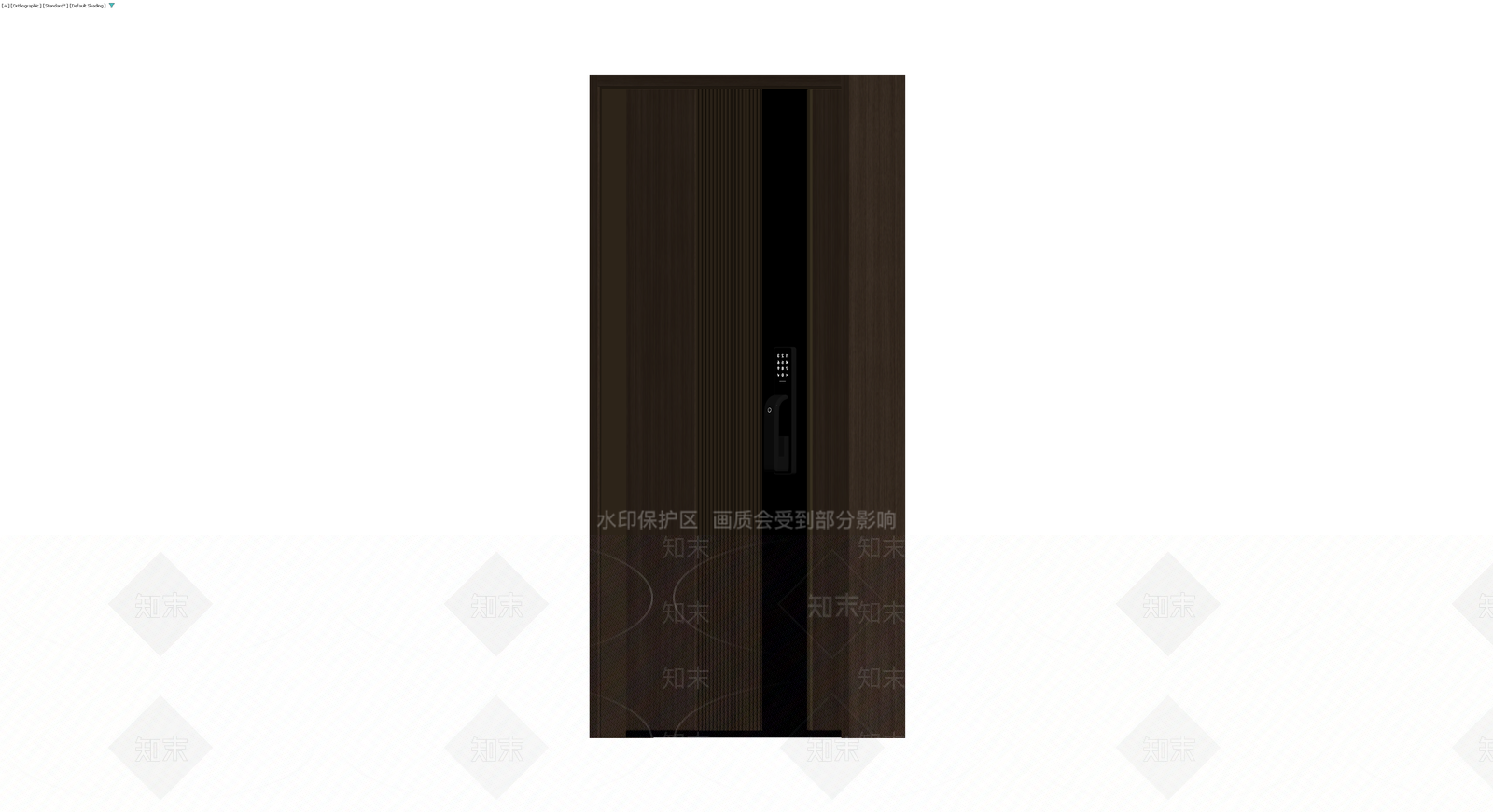 深色木纹智能防盗门3D模型下载【ID:1230659230】