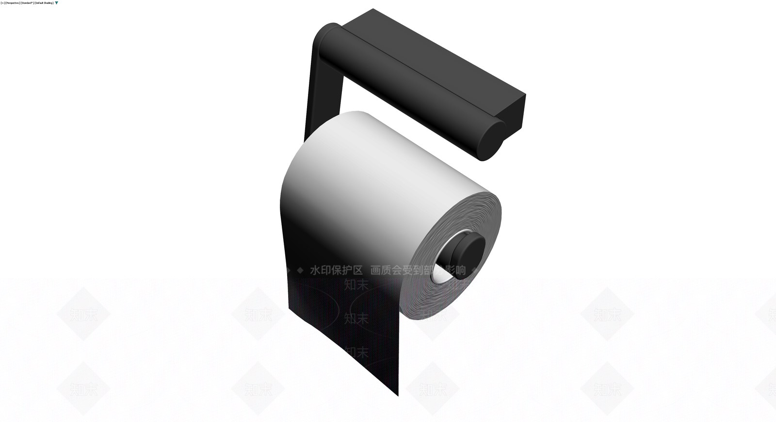 现代风格黑色卷纸架3D模型下载【ID:1230573357】