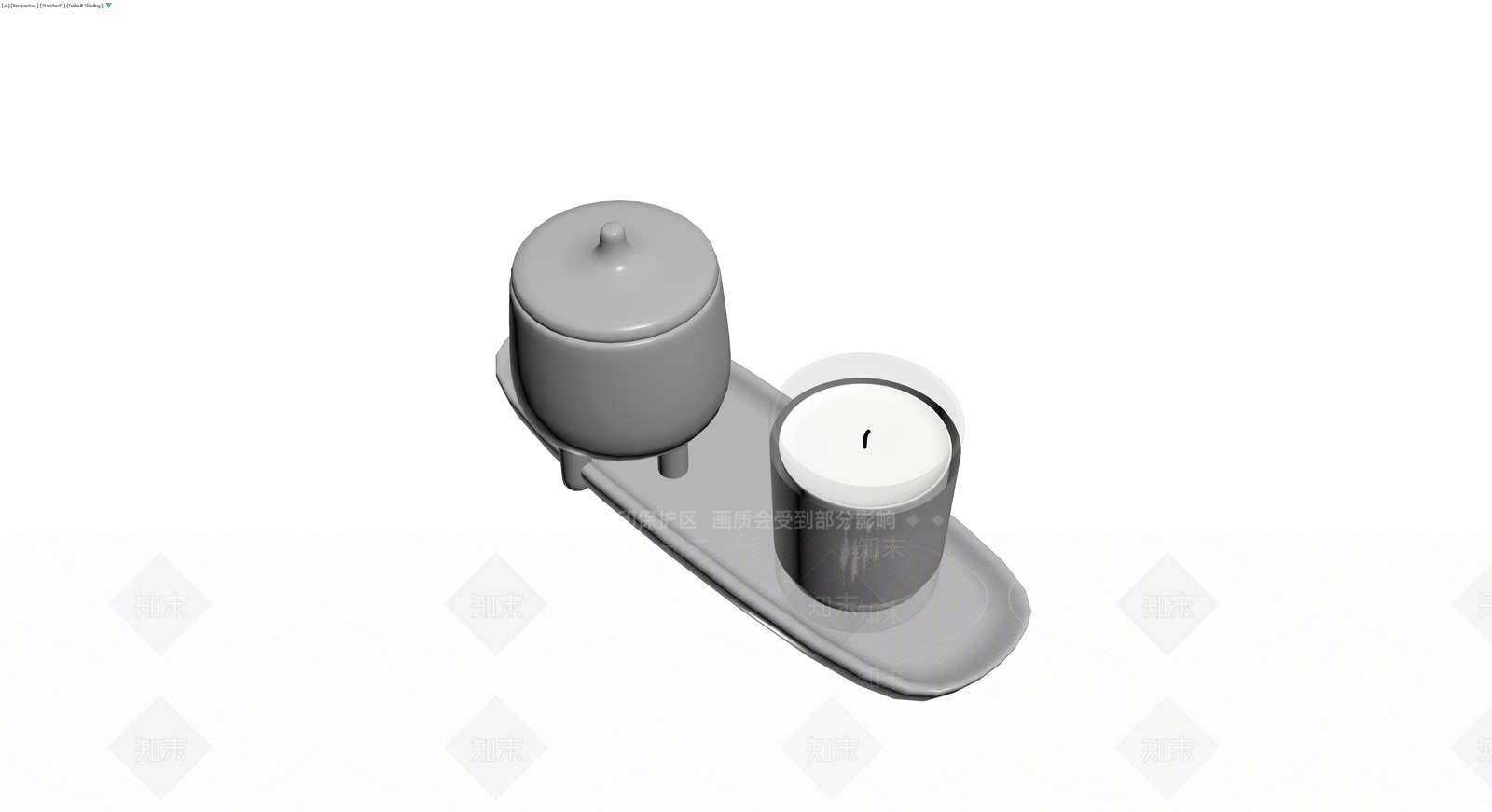 茶壶蜡烛托盘组合3D模型下载【ID:1229946334】