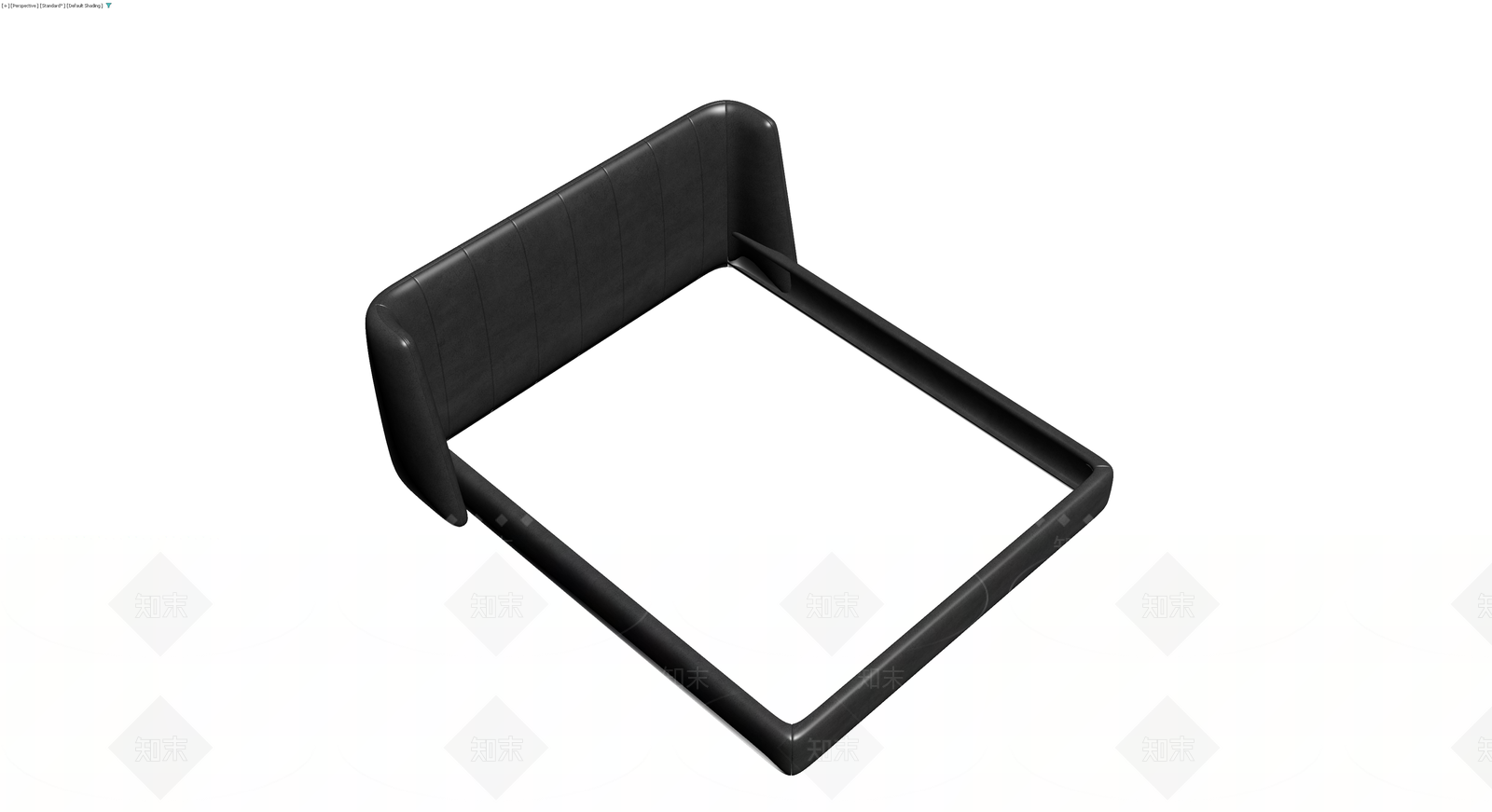 黑色软包双人床架3D模型下载【ID:1229887069】