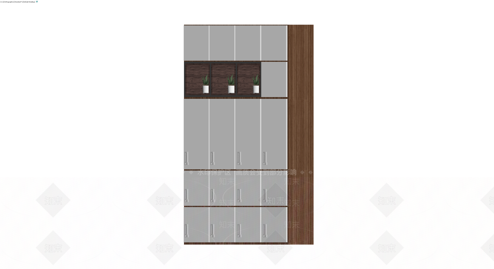 组合储物柜带盆栽3D模型下载【ID:1230383822】
