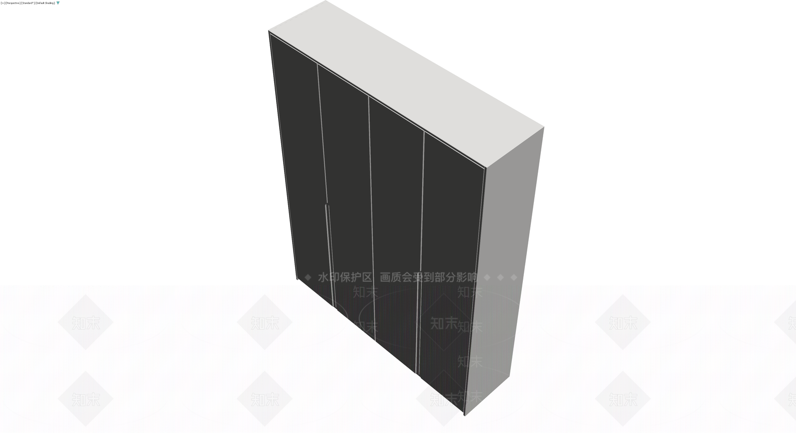 四门灰色储物柜3D模型下载【ID:1230604461】