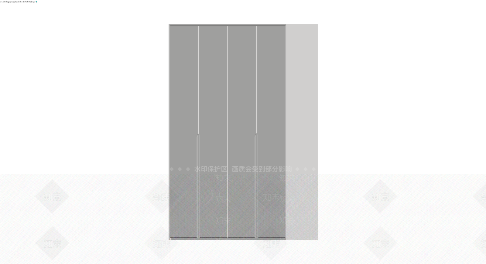 四门灰色储物柜3D模型下载【ID:1230604461】