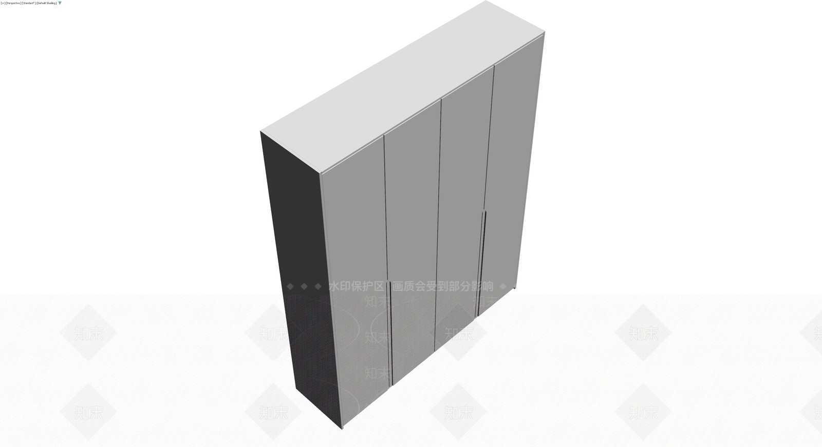 四门灰色储物柜3D模型下载【ID:1230604461】