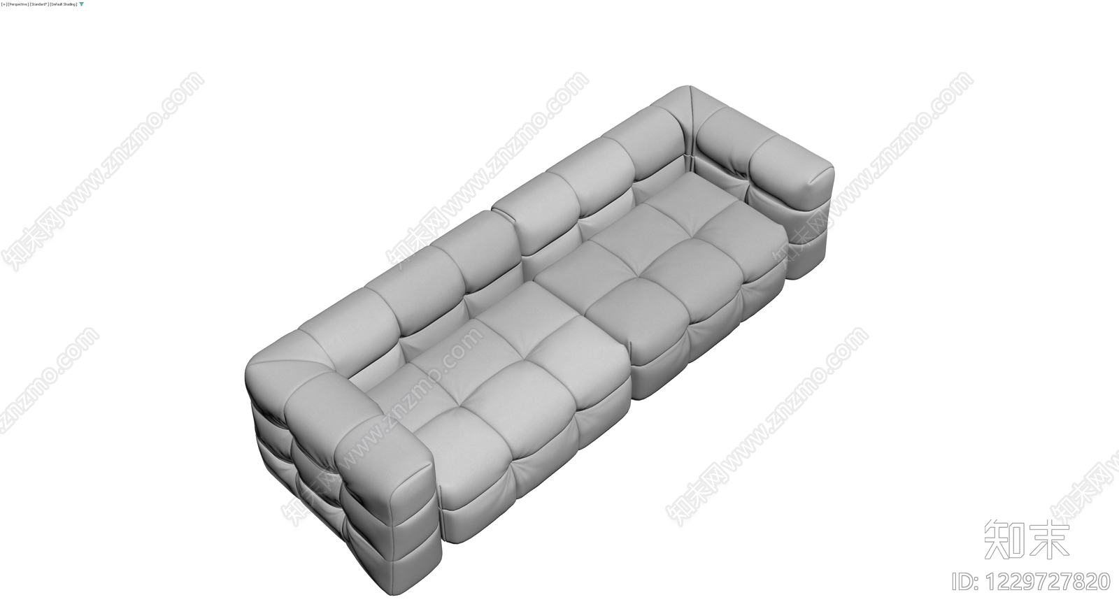 灰色模块化L型沙发3D模型下载【ID:1229727820】