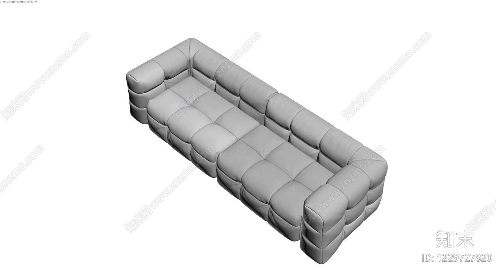 灰色模块化L型沙发3D模型下载【ID:1229727820】