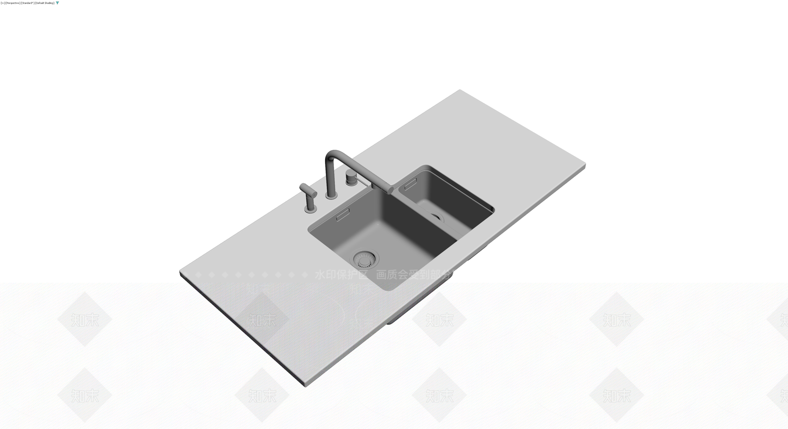 双槽厨房水槽组件3D模型下载【ID:1230318609】