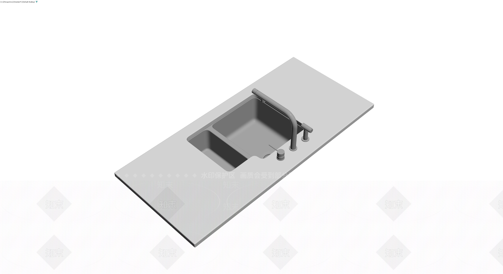 双槽厨房水槽组件3D模型下载【ID:1230318609】