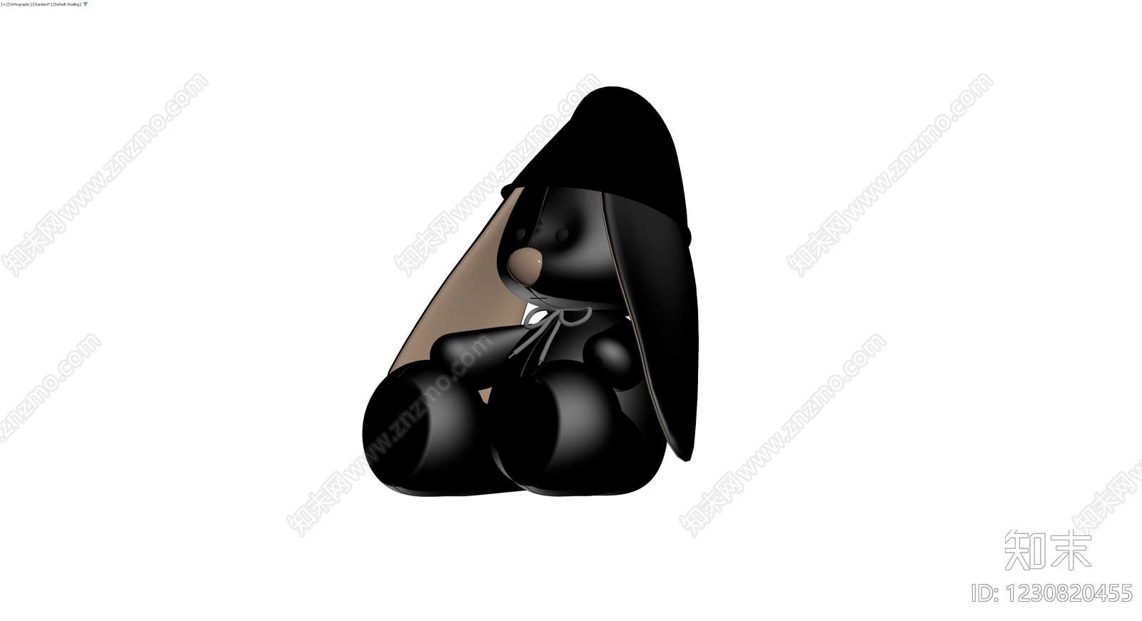 黑兔造型抱枕雕塑3D模型下载【ID:1230820455】