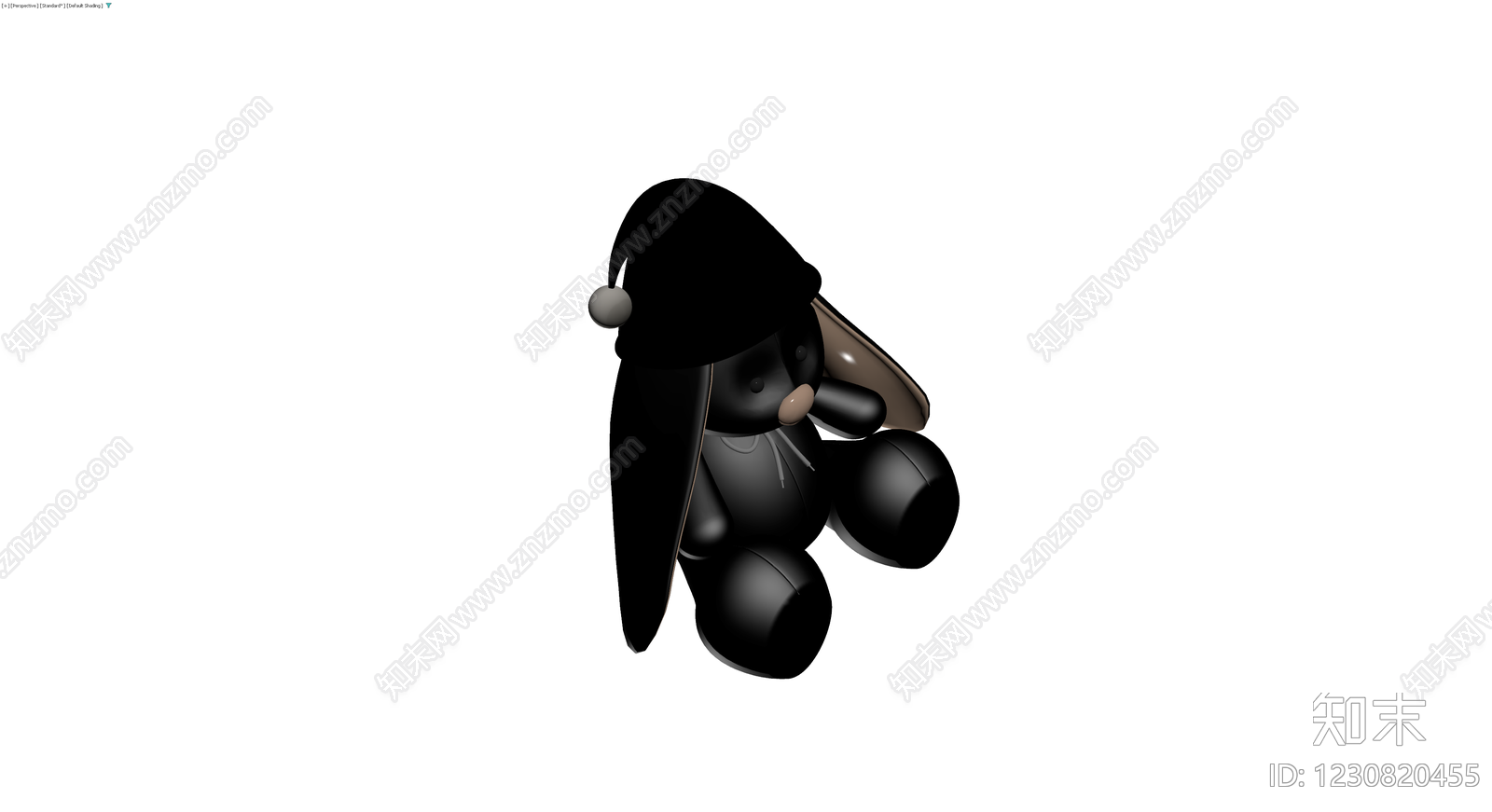 黑兔造型抱枕雕塑3D模型下载【ID:1230820455】