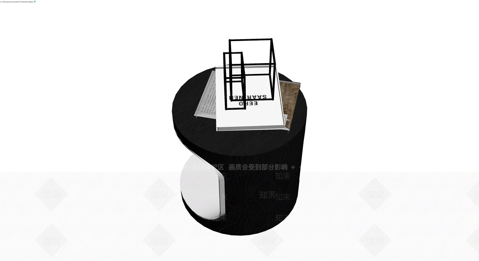 黑色流线型边几3D模型下载【ID:1230533770】