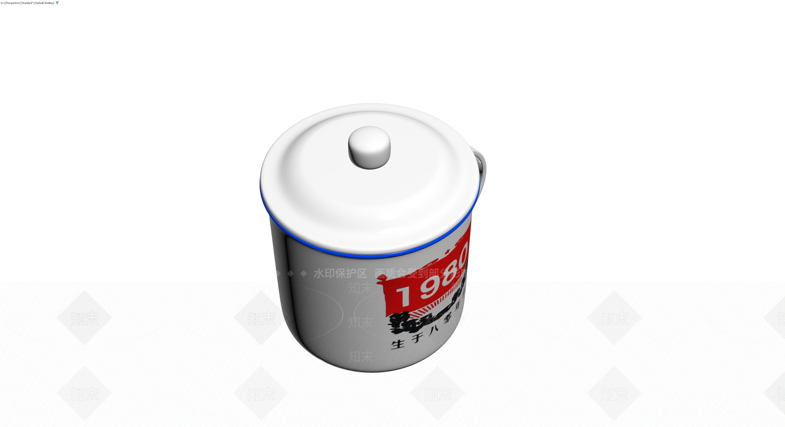 复古搪瓷杯带盖3D模型下载【ID:1230707617】