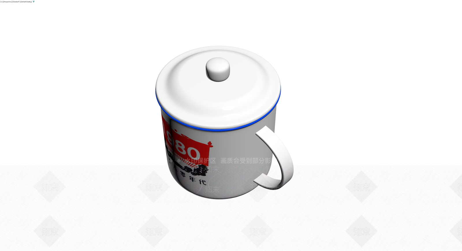复古搪瓷杯带盖3D模型下载【ID:1230707617】