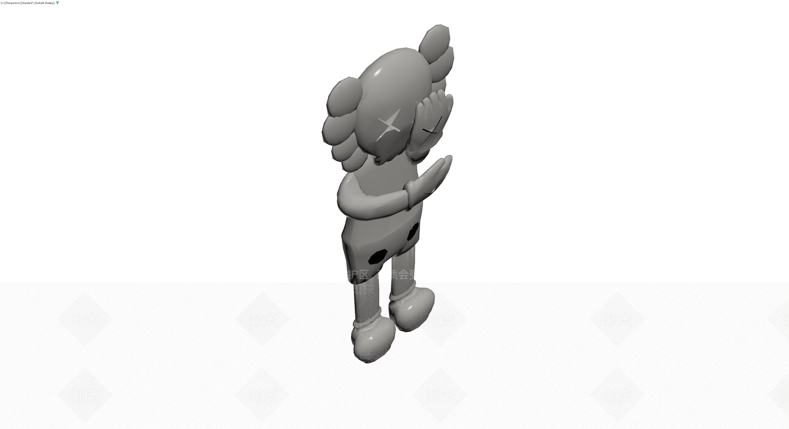 KAWS风格灰色雕塑摆件3D模型下载【ID:1230015644】