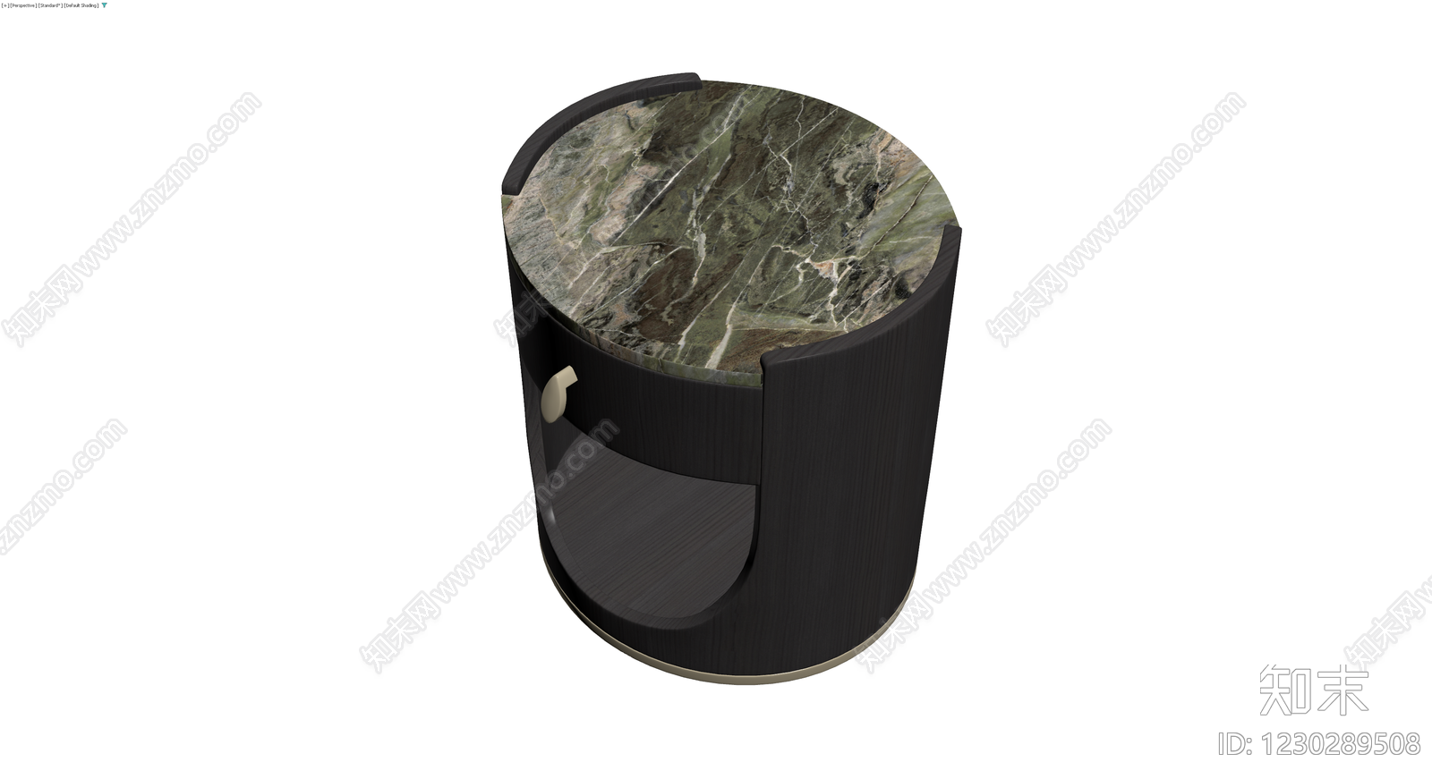 黑色木纹圆形床头柜3D模型下载【ID:1230289508】