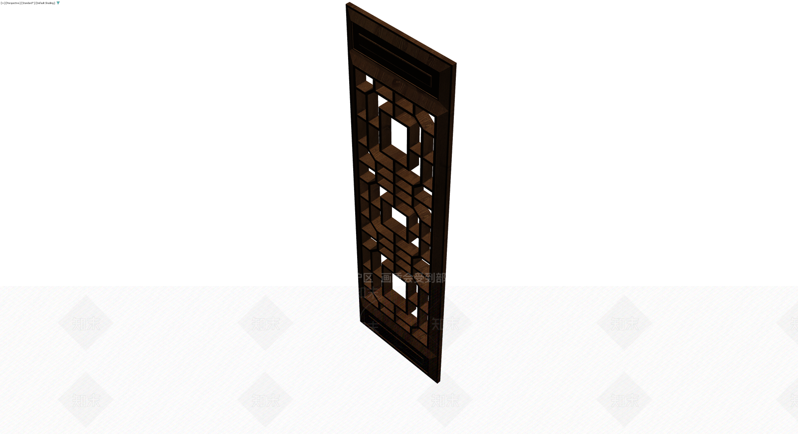 深色中式镂空木屏风3D模型下载【ID:1230607416】