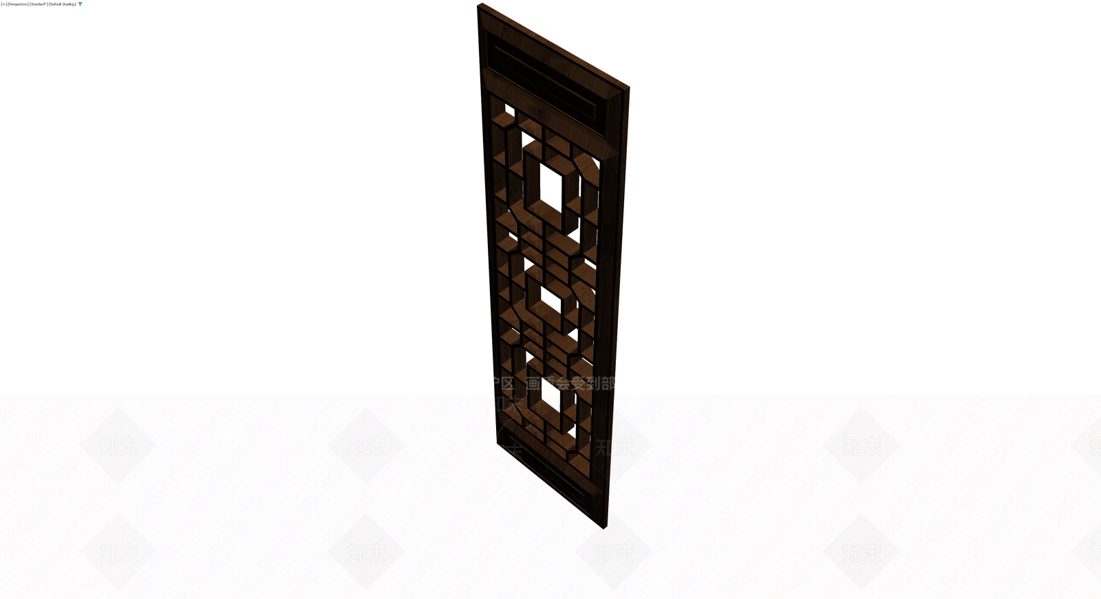深色中式镂空木屏风3D模型下载【ID:1230607416】