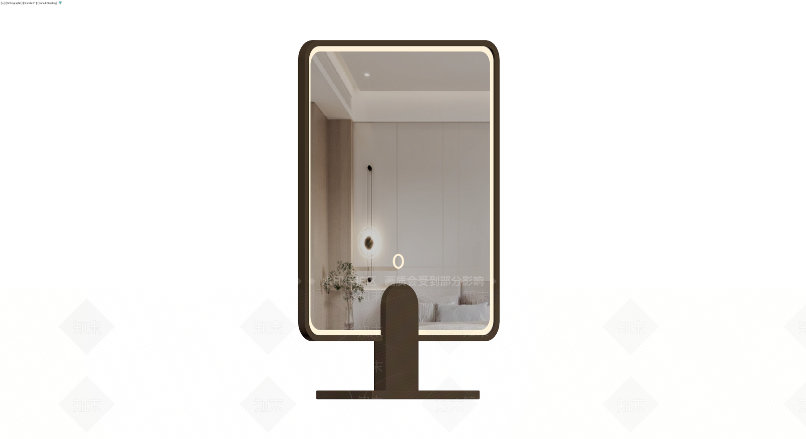 带底座智能LED化妆镜3D模型下载【ID:1230446526】