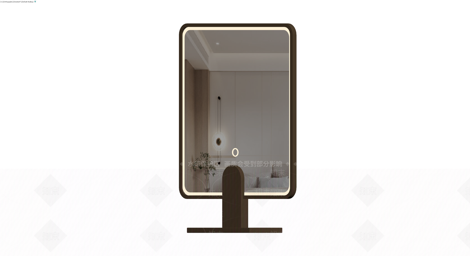 带底座智能LED化妆镜3D模型下载【ID:1230446526】