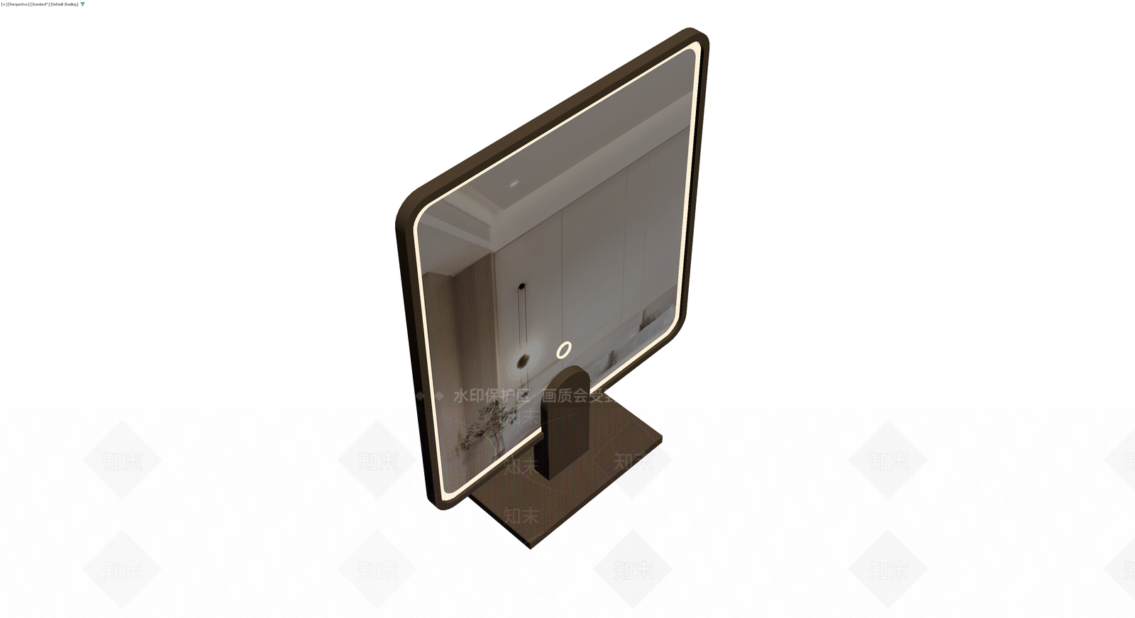 带底座智能LED化妆镜3D模型下载【ID:1230446526】