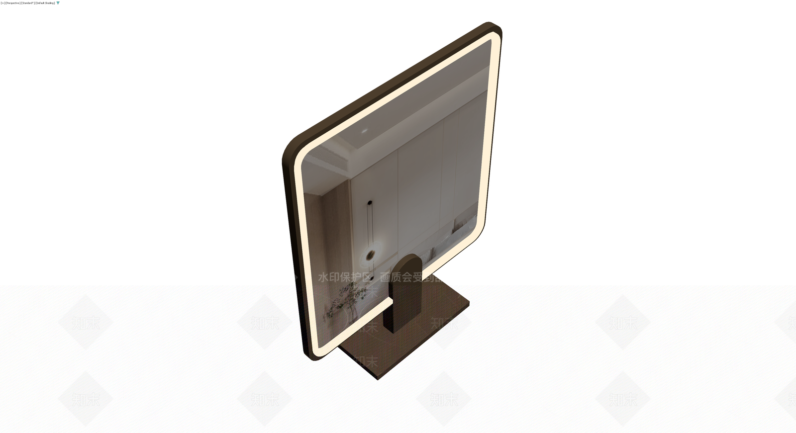 带底座智能LED化妆镜3D模型下载【ID:1230446526】