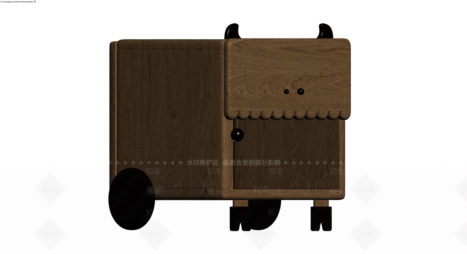 卡通造型木质推车3D模型下载【ID:1230397020】