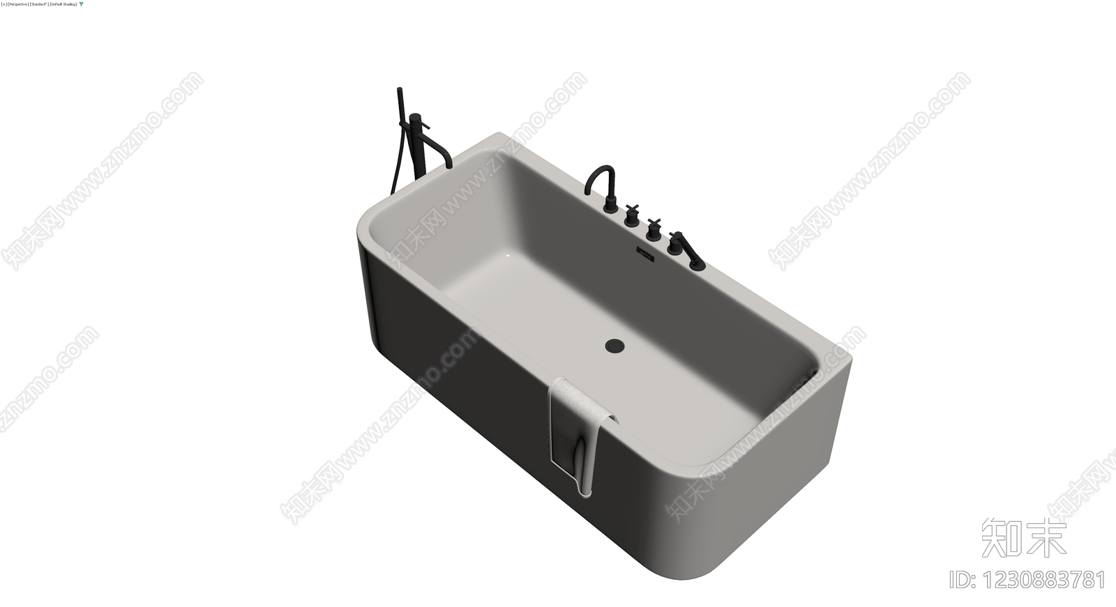 现代独立式浴缸组合3D模型下载【ID:1230883781】