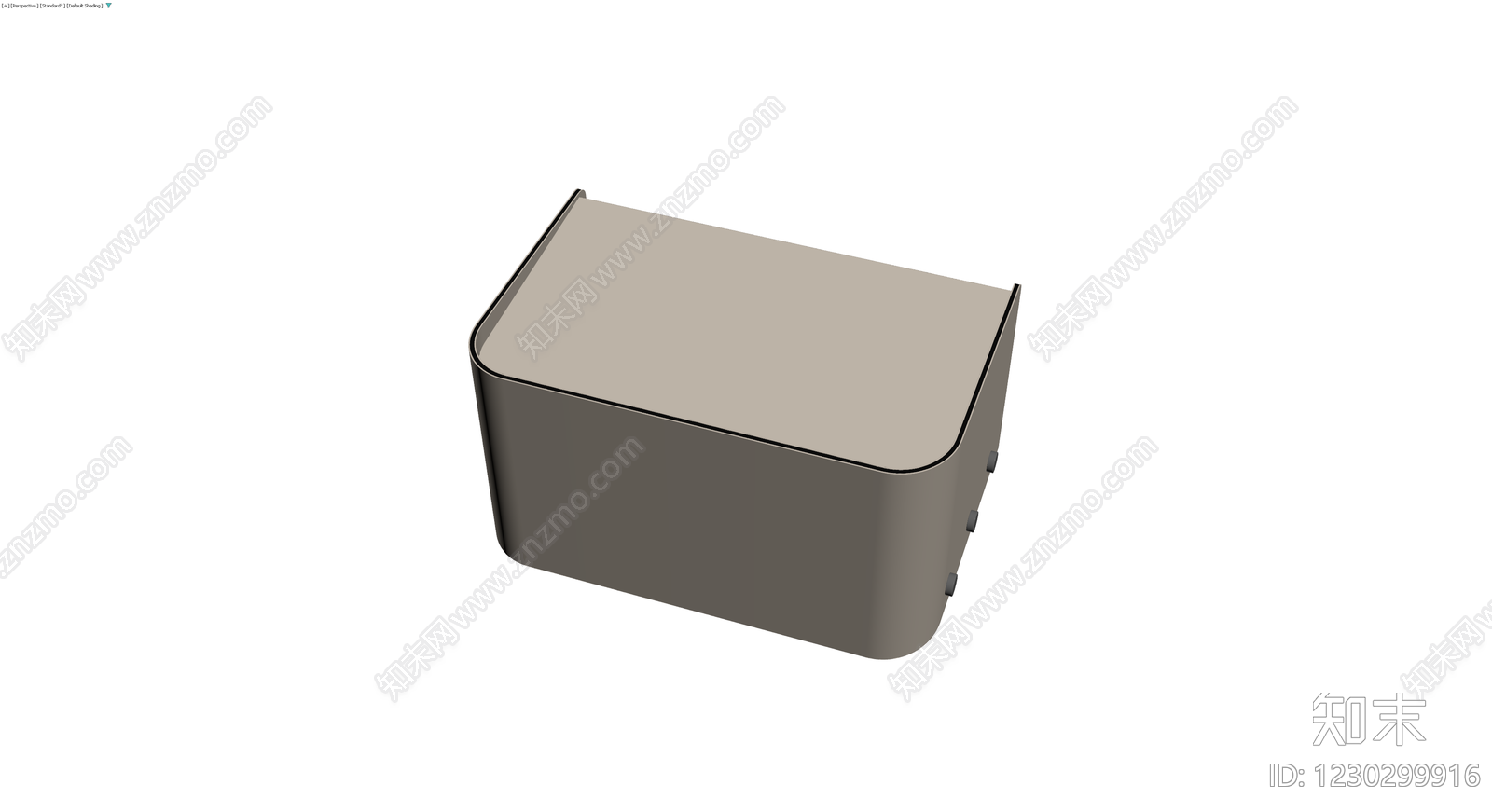 灰色圆角床头柜3D模型下载【ID:1230299916】