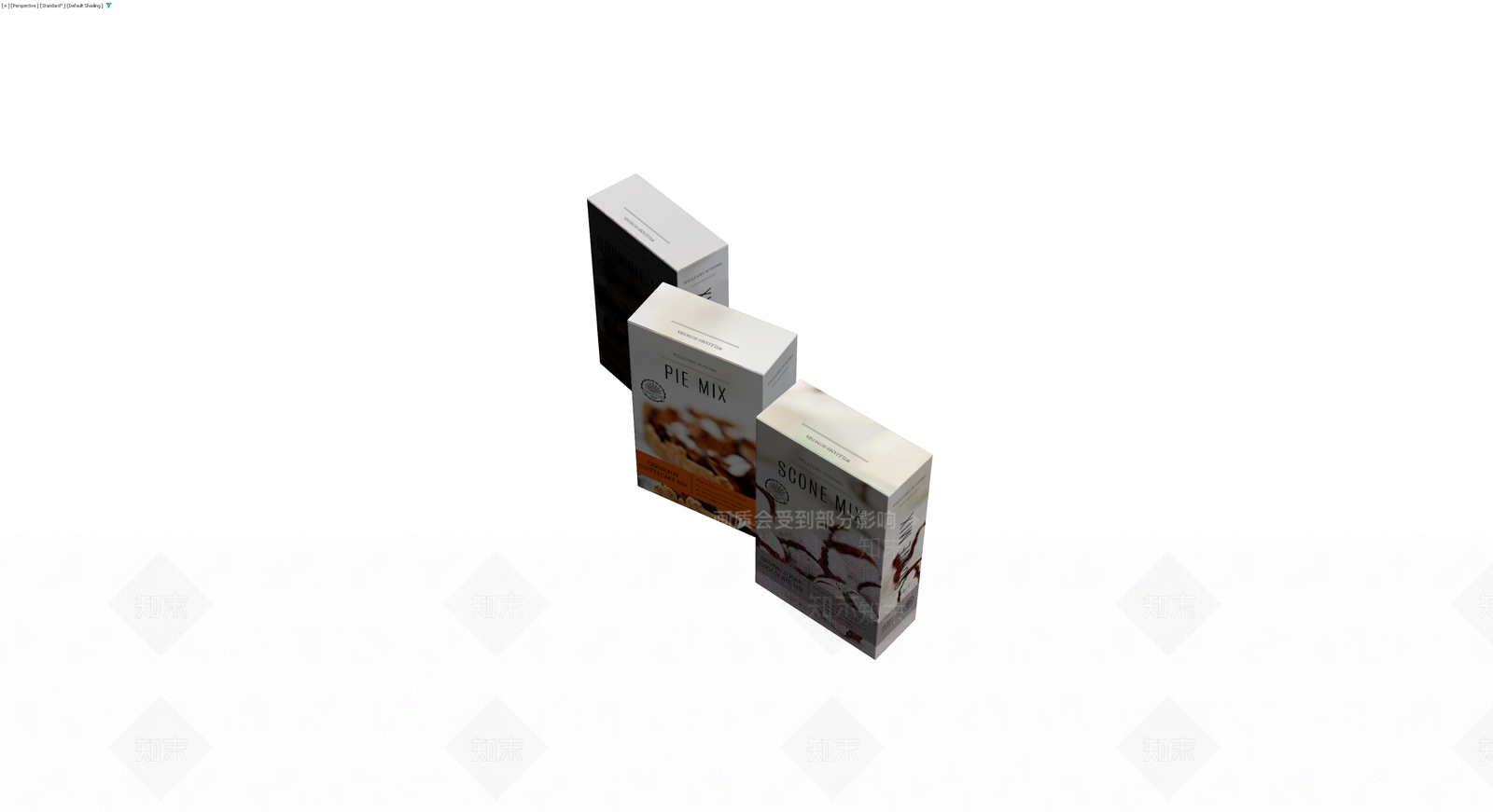 烘焙食品包装盒组合3D模型下载【ID:1230784718】