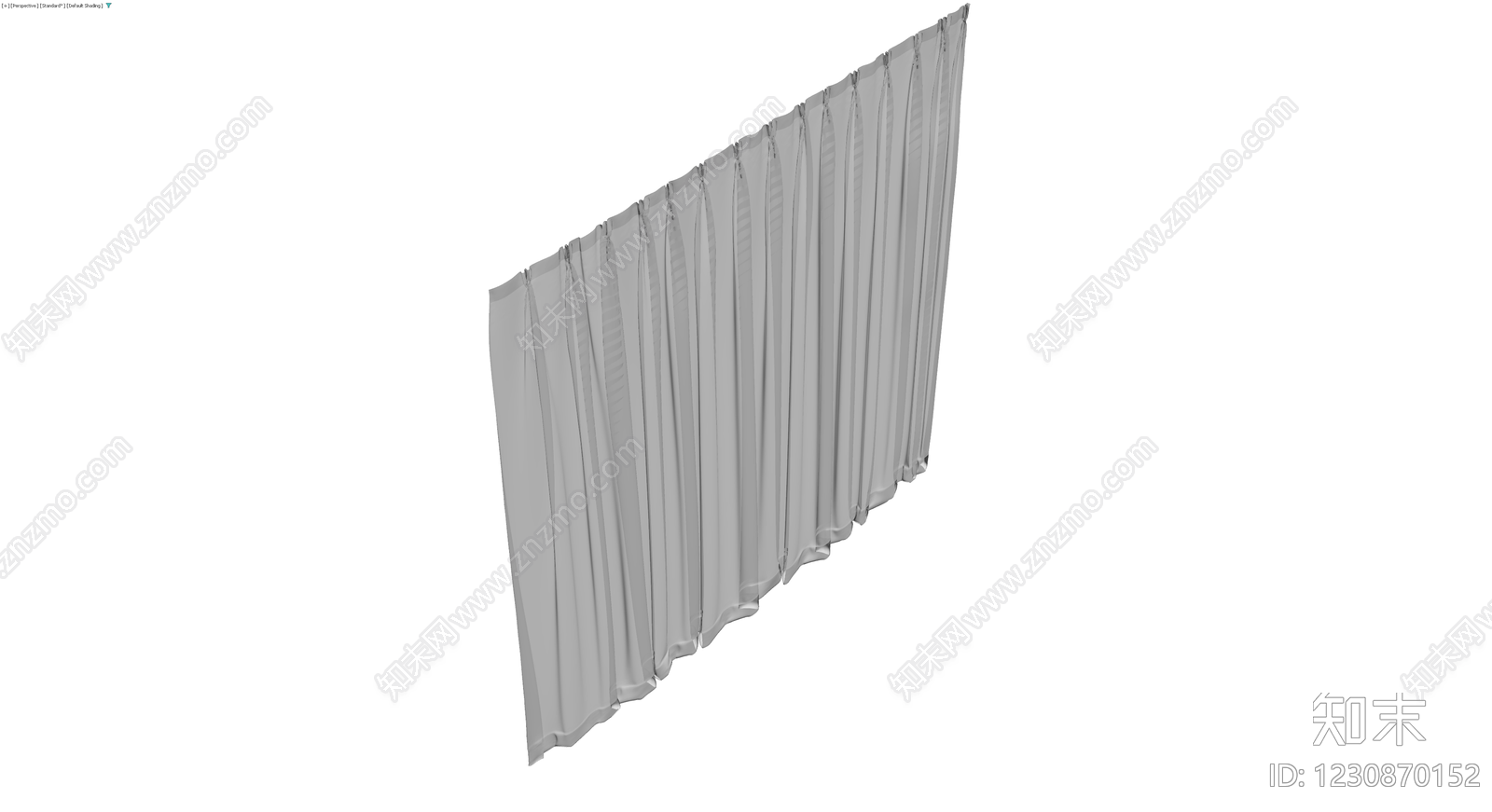 灰色褶皱布艺窗帘3D模型下载【ID:1230870152】