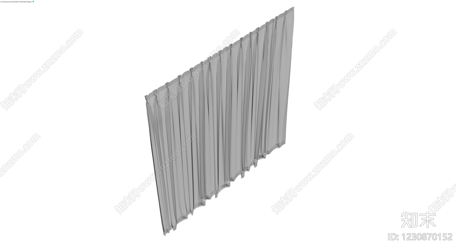 灰色褶皱布艺窗帘3D模型下载【ID:1230870152】