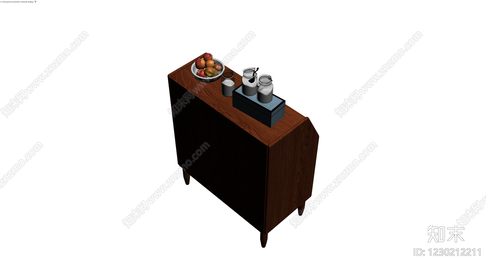 复古木质储物柜3D模型下载【ID:1230212211】