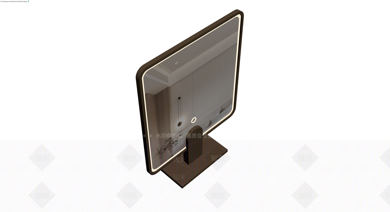 带灯框落地镜3D模型下载【ID:1229920871】