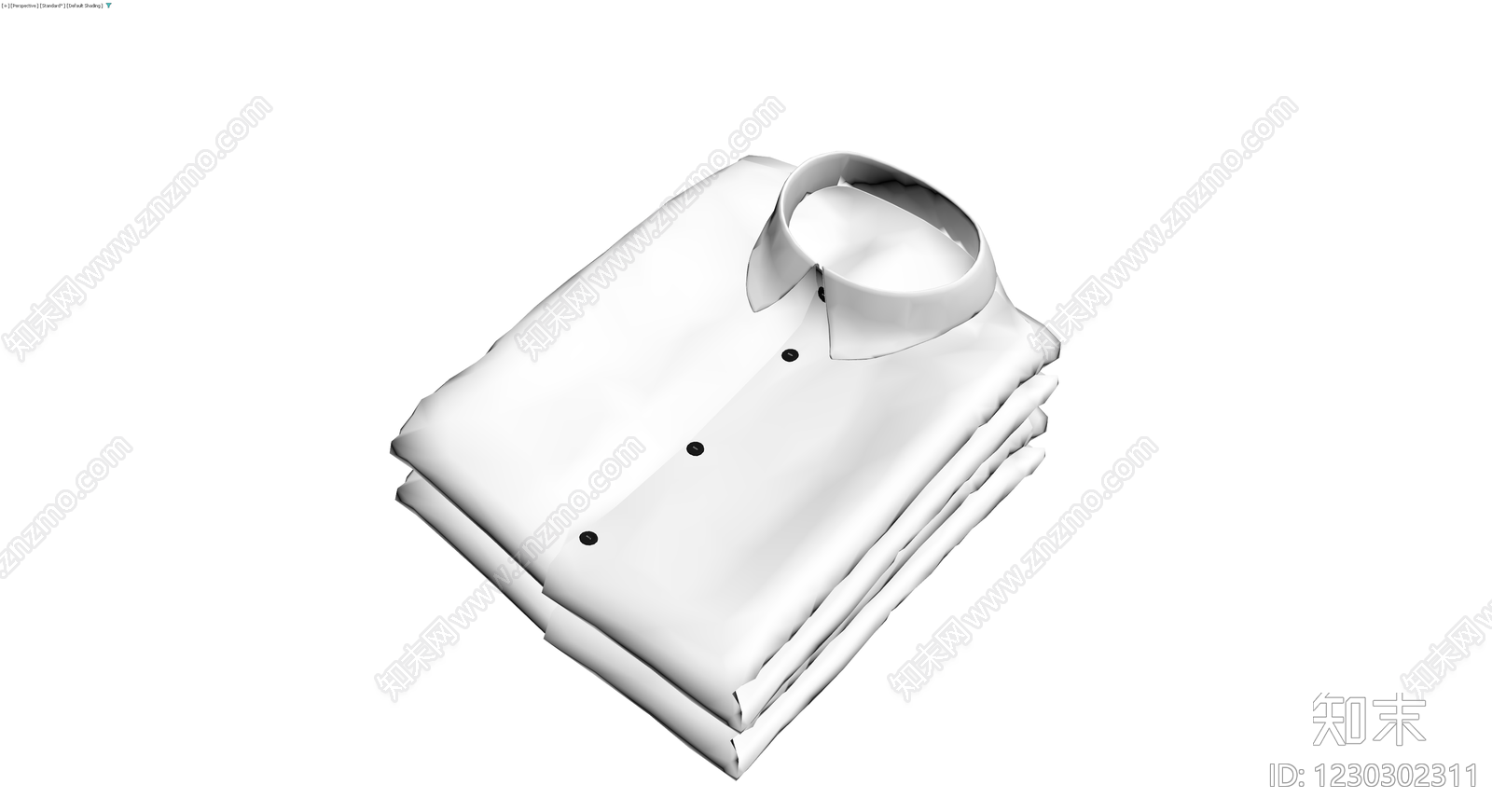 折叠白衬衫模型3D模型下载【ID:1230302311】