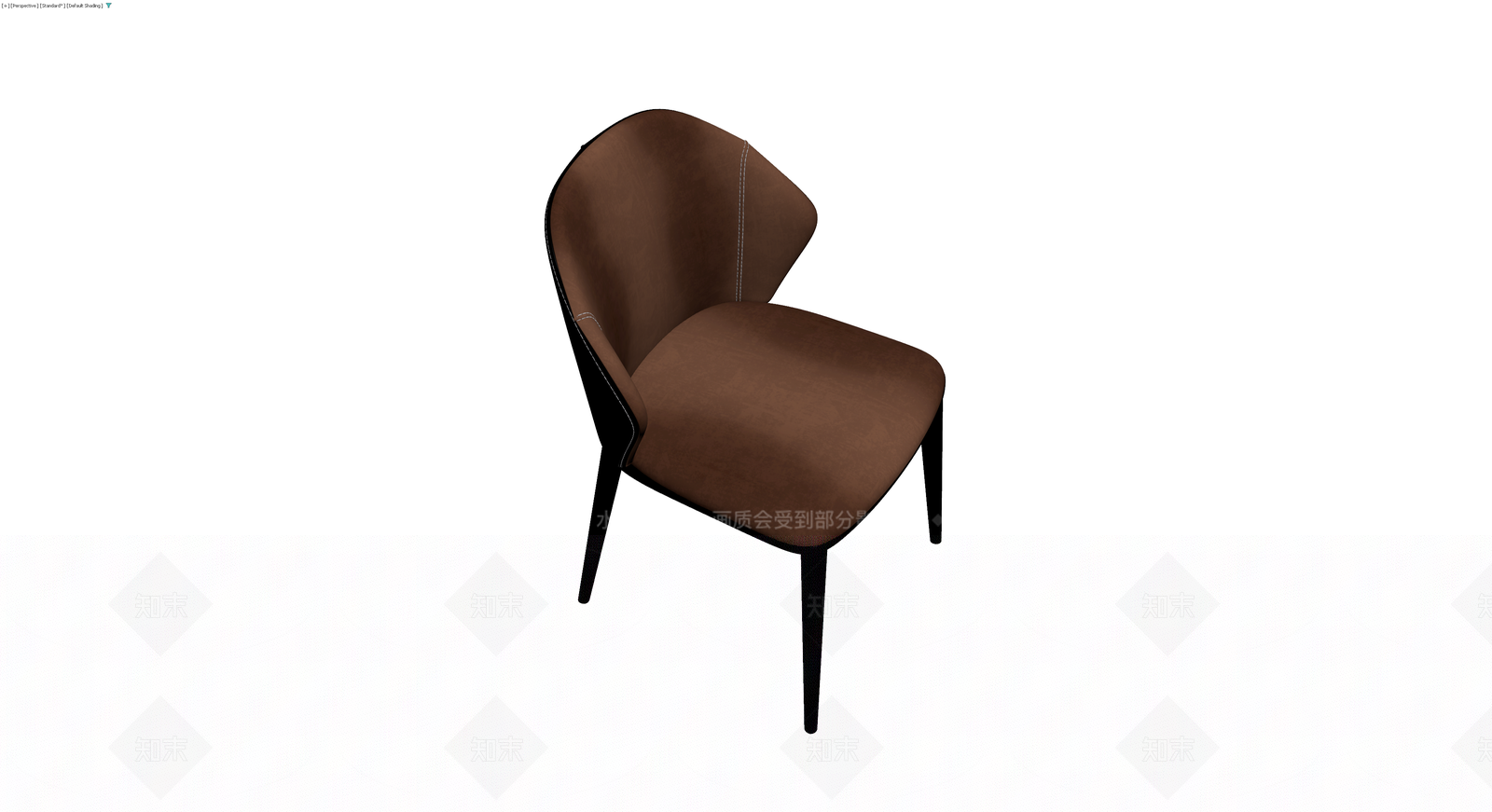 现代棕色软包餐椅3D模型下载【ID:1229872765】