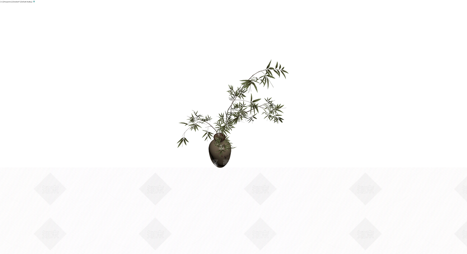 陶罐插竹盆栽3D模型下载【ID:1230586415】