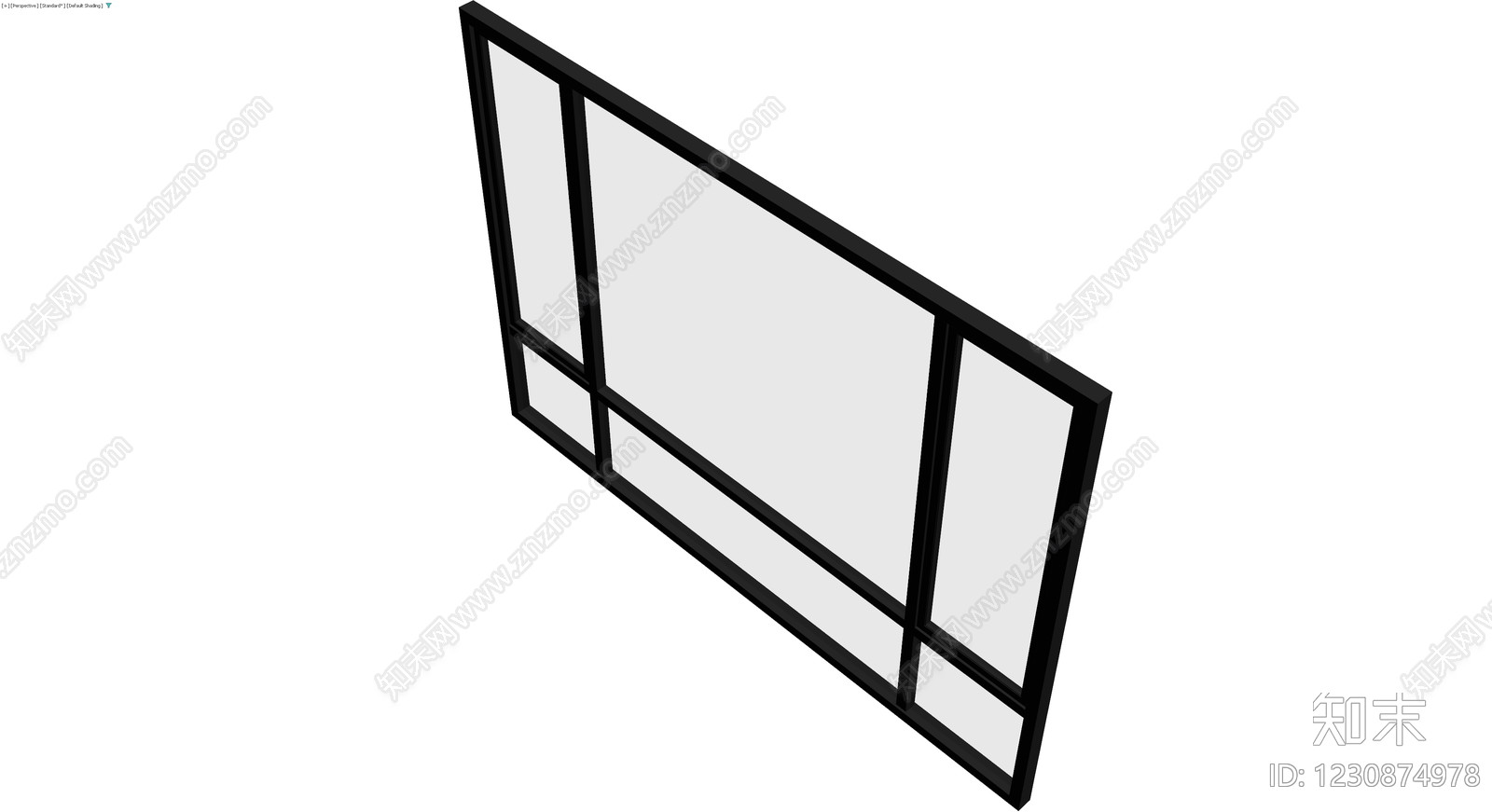 黑色框格隔断组件3D模型下载【ID:1230874978】