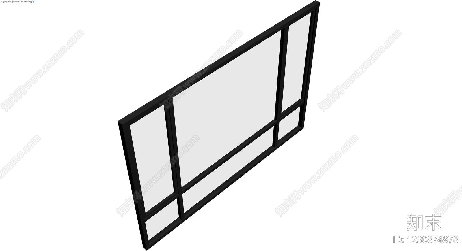黑色框格隔断组件3D模型下载【ID:1230874978】