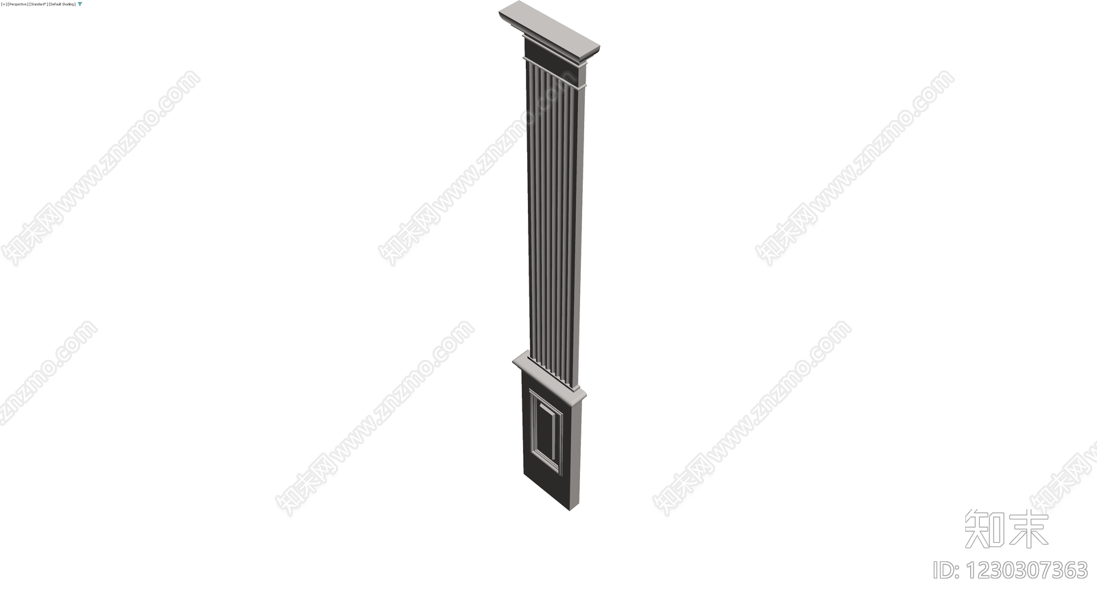 灰色装饰柱模型3D模型下载【ID:1230307363】
