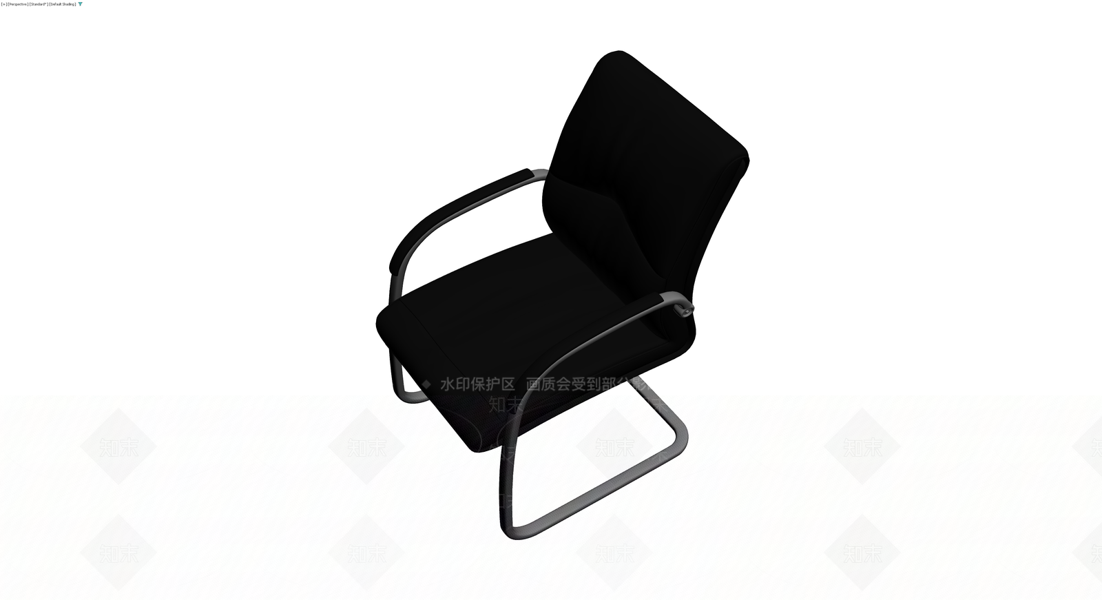 黑色弓形办公椅3D模型下载【ID:1230682078】