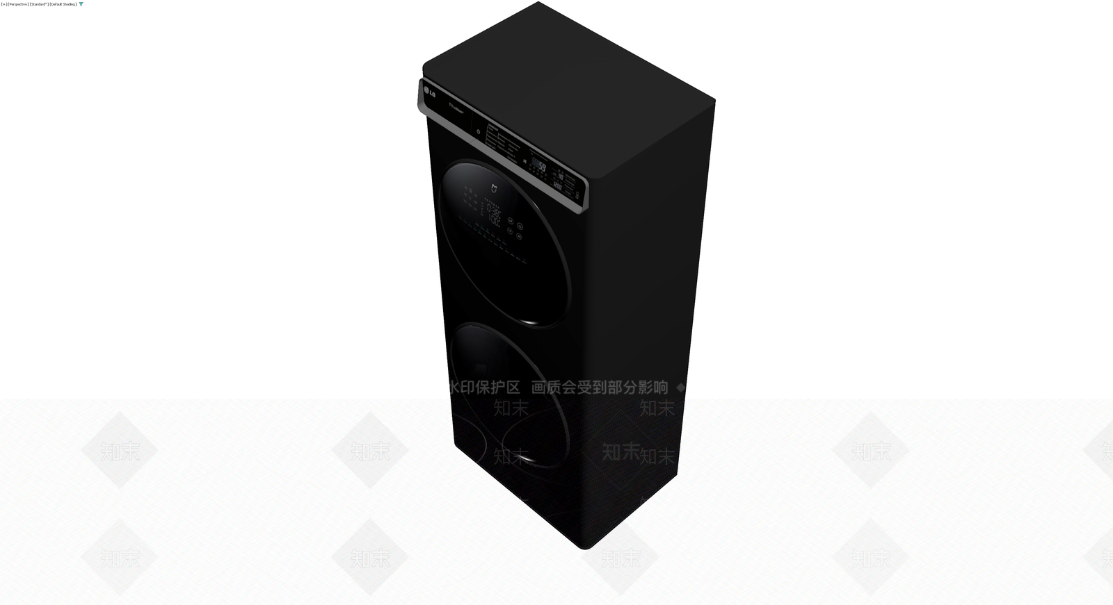 LG黑色叠放洗衣机3D模型下载【ID:1230566485】