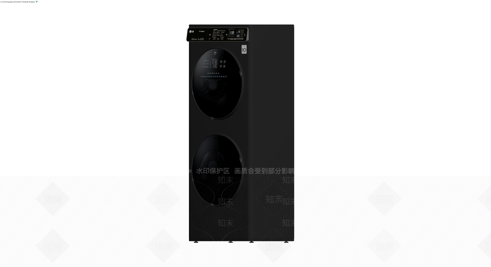 LG黑色叠放洗衣机3D模型下载【ID:1230566485】