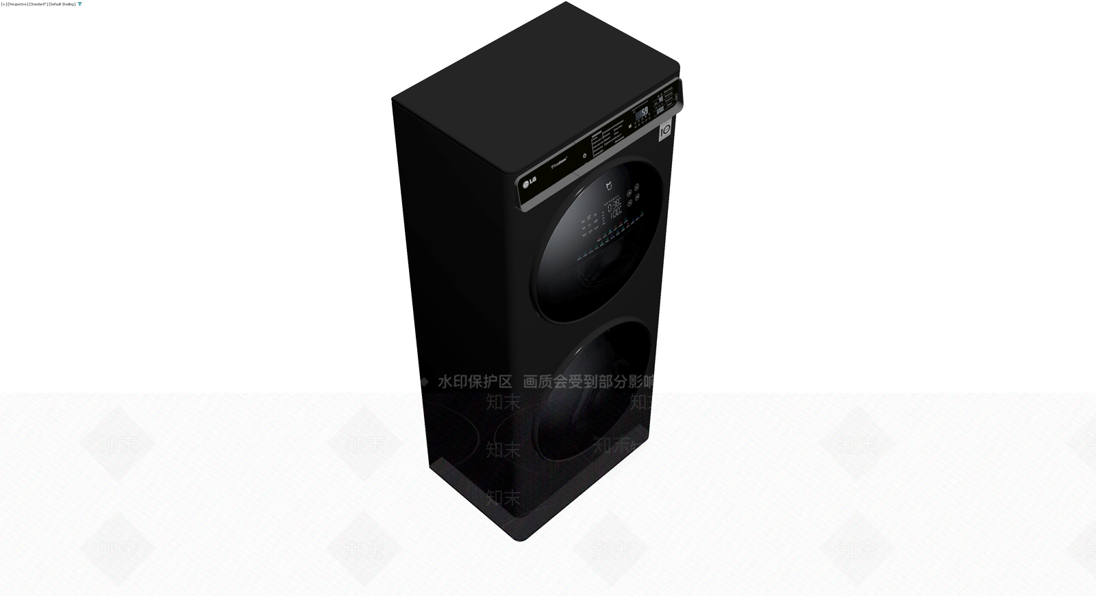 LG黑色叠放洗衣机3D模型下载【ID:1230566485】