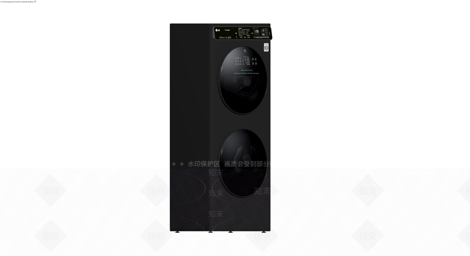 LG黑色叠放洗衣机3D模型下载【ID:1230566485】