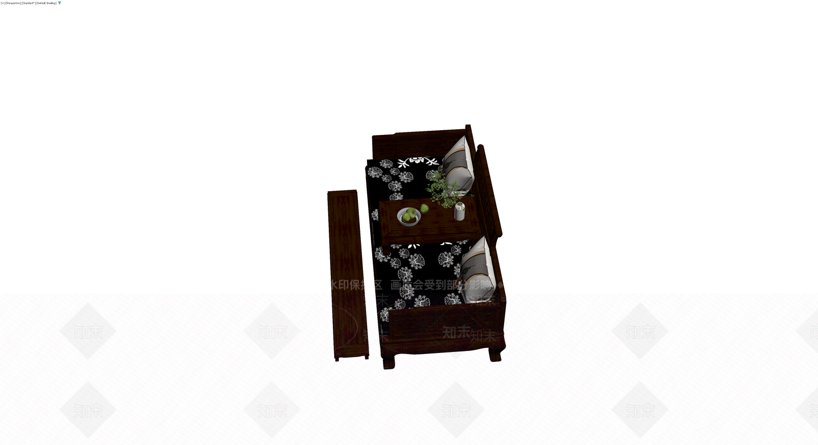 中式罗汉床组合3D模型下载【ID:1230364389】